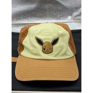 Pokemon Eevee Hat Cap Baseball Strap Back One Size Mens Brown Cotton Twill Wink